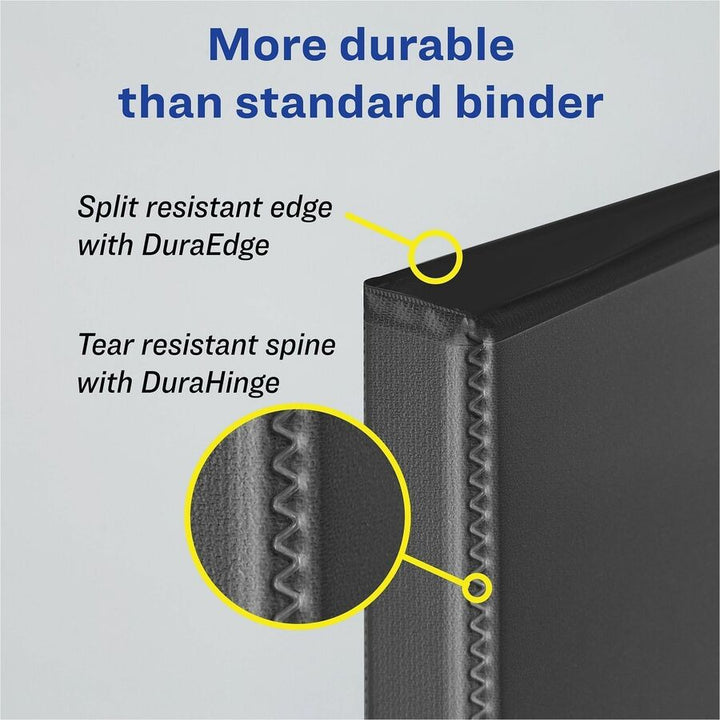 Image of Avery® Heavy-Duty View Binder With Durahinge And Locking One Touch Ezd Rings, 3 Rings, 5" Capacity, 11 X 8.5, Black