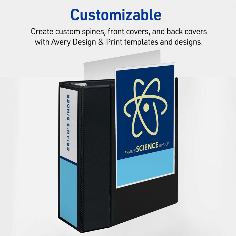 Image of Avery® Heavy-Duty View Binder With Durahinge And Locking One Touch Ezd Rings, 3 Rings, 5" Capacity, 11 X 8.5, Black