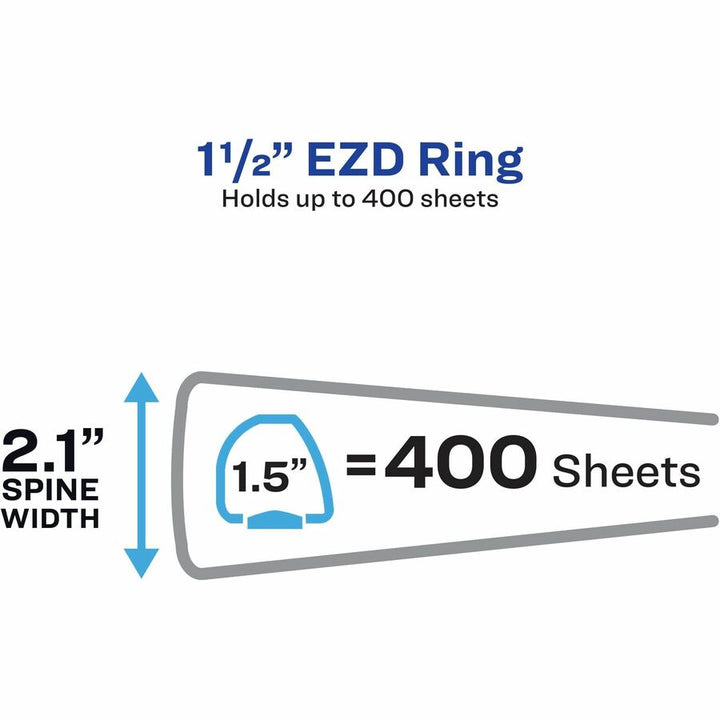 Image of Avery® Heavy-Duty View Binder With Durahinge And One Touch Ezd Rings, 3 Rings, 1.5" Capacity, 11 X 8.5, Black