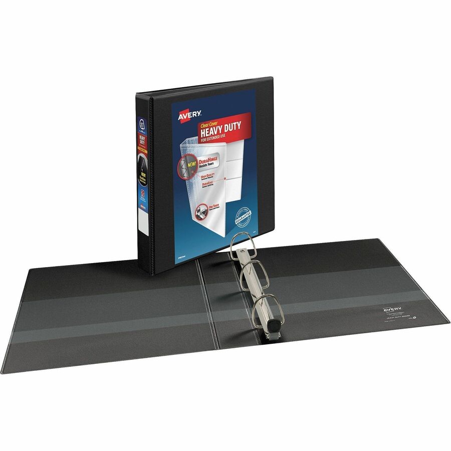 Image of Avery® Heavy-Duty View Binder With Durahinge And One Touch Ezd Rings, 3 Rings, 1.5" Capacity, 11 X 8.5, Black