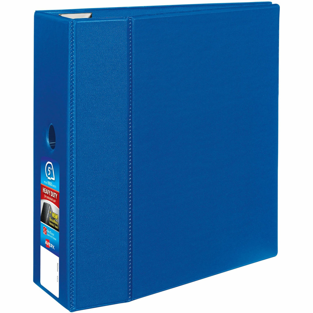 Image of Avery® Heavy-Duty Non-View Binder With Durahinge, Locking One Touch Ezd Rings And Thumb Notch, 3 Rings, 5" Capacity, 11 X 8.5, Blue