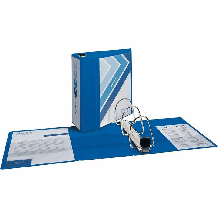 Image of Avery® Heavy-Duty Non-View Binder With Durahinge, Locking One Touch Ezd Rings And Thumb Notch, 3 Rings, 5" Capacity, 11 X 8.5, Blue