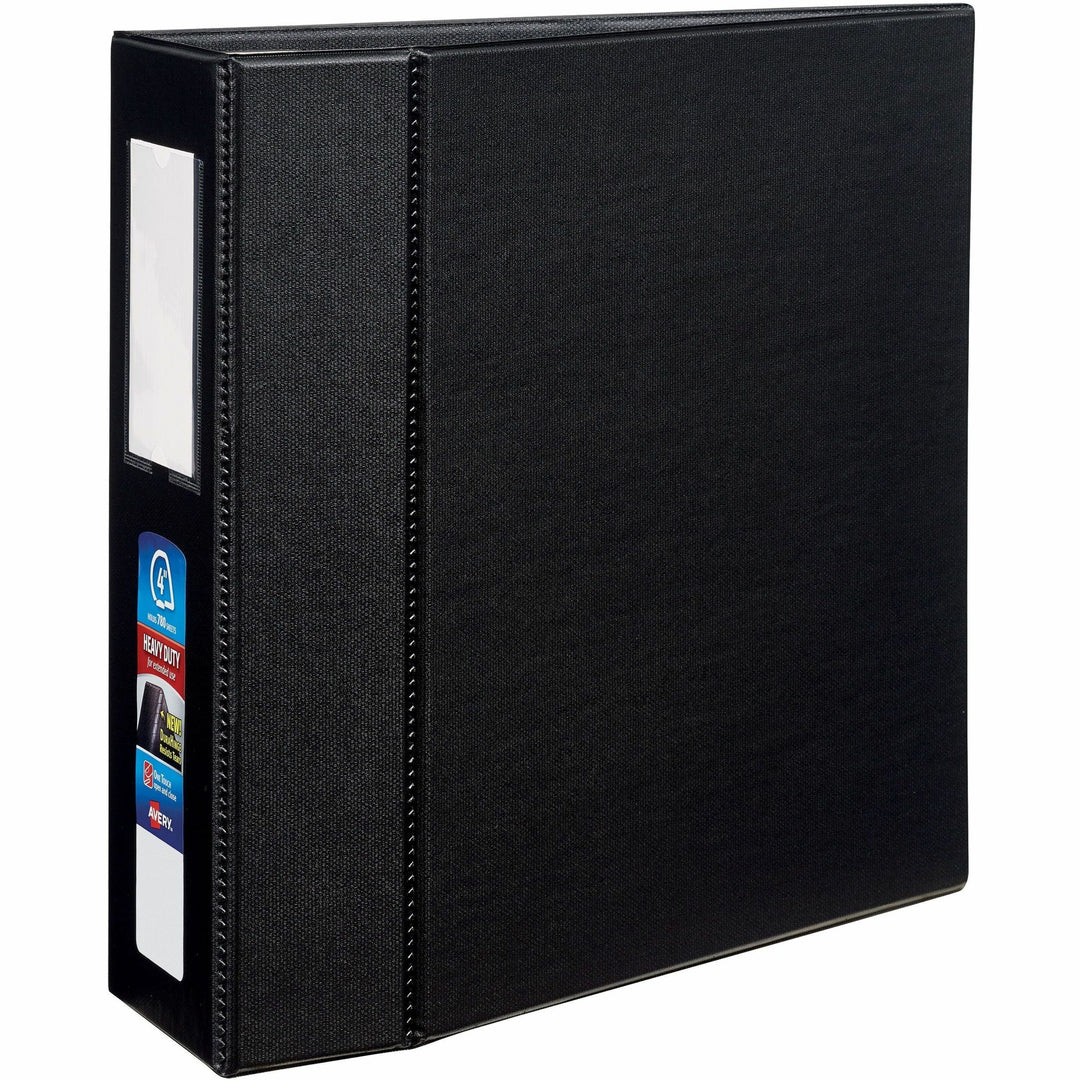 Image of Avery® Heavy-Duty Non-View Binder With Durahinge, Three Locking One Touch Ezd Rings And Spine Label, 4" Capacity, 11 X 8.5, Black