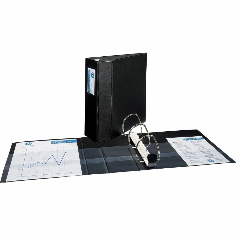 Image of Avery® Heavy-Duty Non-View Binder With Durahinge, Three Locking One Touch Ezd Rings And Spine Label, 4" Capacity, 11 X 8.5, Black
