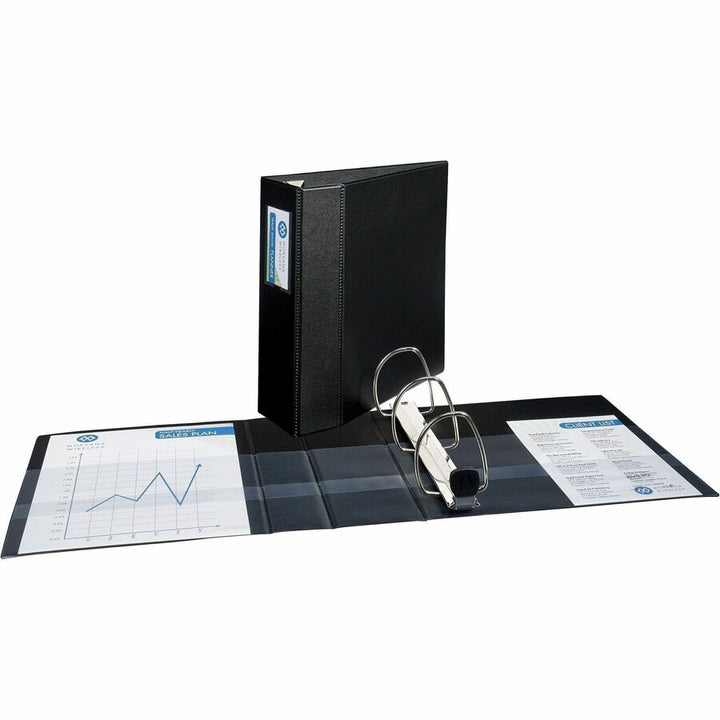 Image of Avery® Heavy-Duty Non-View Binder With Durahinge, Three Locking One Touch Ezd Rings And Spine Label, 4" Capacity, 11 X 8.5, Black