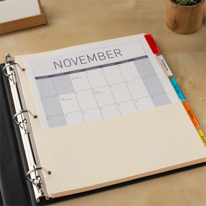Image of Avery® Insertable Divider,Pocket/Tabs,5/Tabs,8-7/8"x11",AST