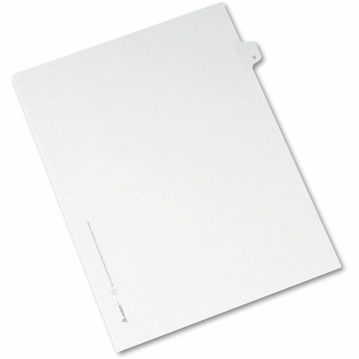 Image of Avery® Preprinted Legal Exhibit Side Tab Index Dividers, Allstate Style, 26-Tab, V, 11 X 8.5, White, 25/pack