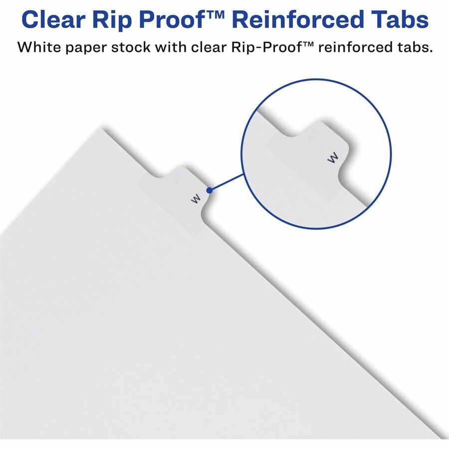 Image of Avery® Index Dividers, Side Tab 7 - 1/25 Cut, 8-1/2"x11", 25/PK, WE