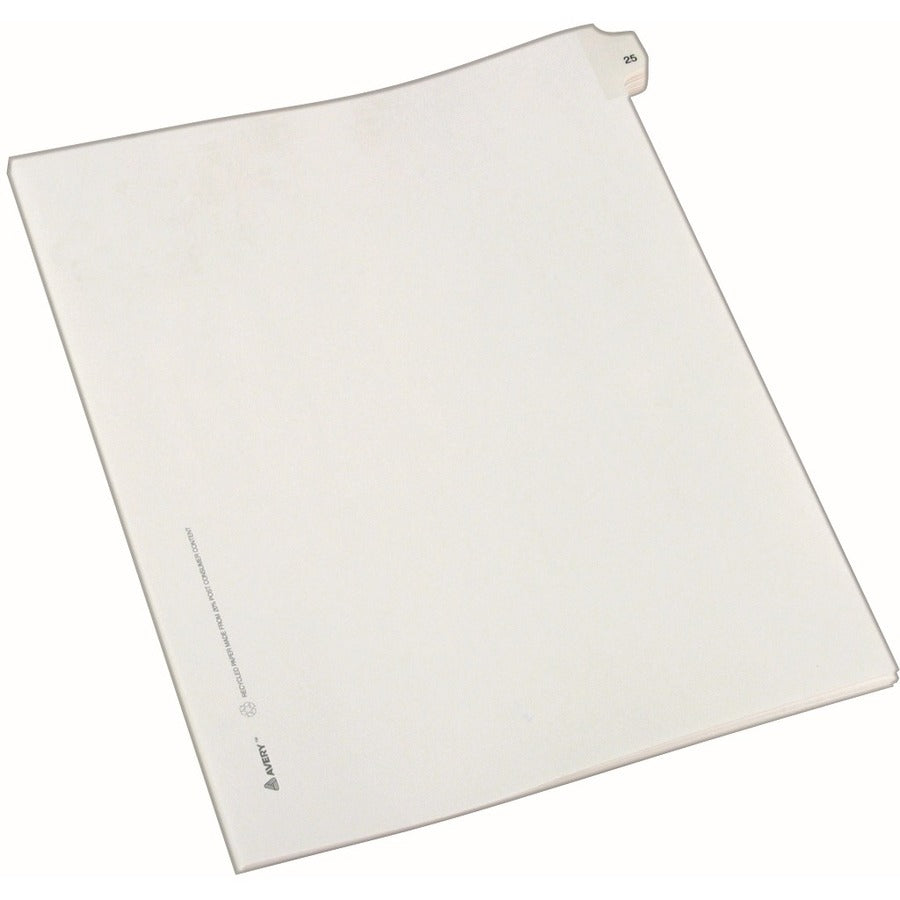 Image of Avery® Preprinted Legal Exhibit Side Tab Index Dividers, Allstate Style, 10-Tab, 25, 11 X 8.5, White, 25/pack
