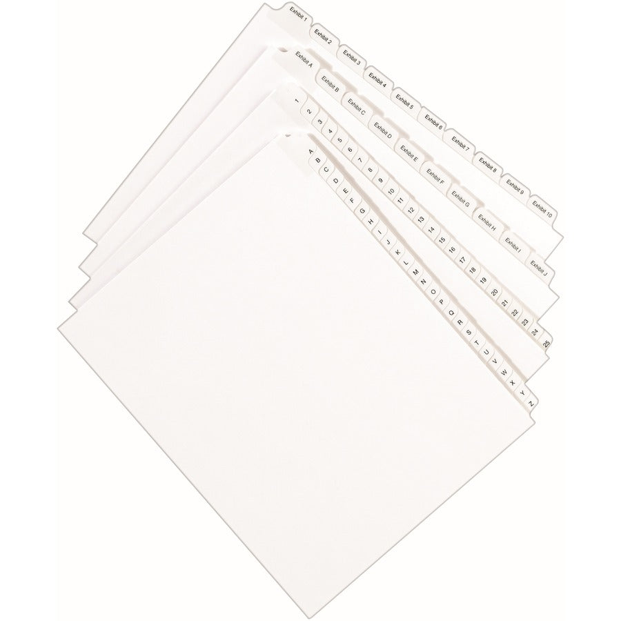 Image of Avery® Preprinted Legal Exhibit Side Tab Index Dividers, Allstate Style, 10-Tab, 25, 11 X 8.5, White, 25/pack