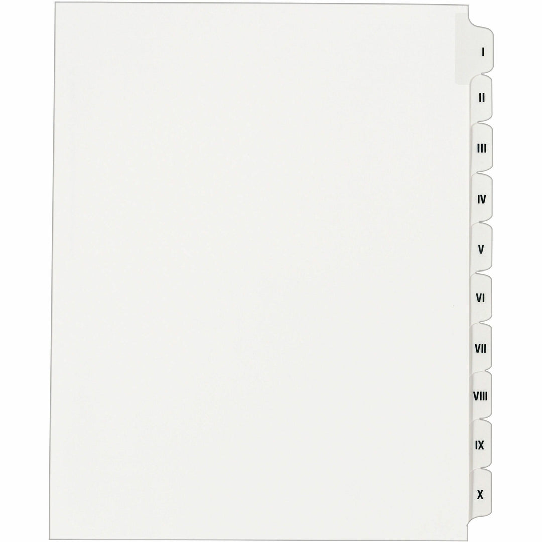 Image of Avery® Preprinted Legal Exhibit Side Tab Index Dividers, Allstate Style, 10-Tab, I To X, 11 X 8.5, White, 1 Set