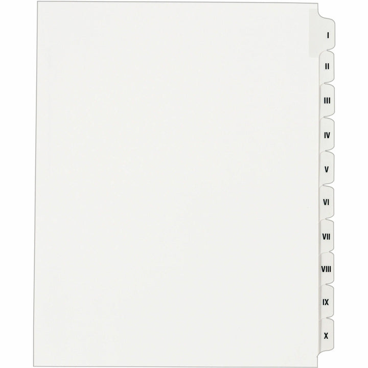 Image of Avery® Preprinted Legal Exhibit Side Tab Index Dividers, Allstate Style, 10-Tab, I To X, 11 X 8.5, White, 1 Set