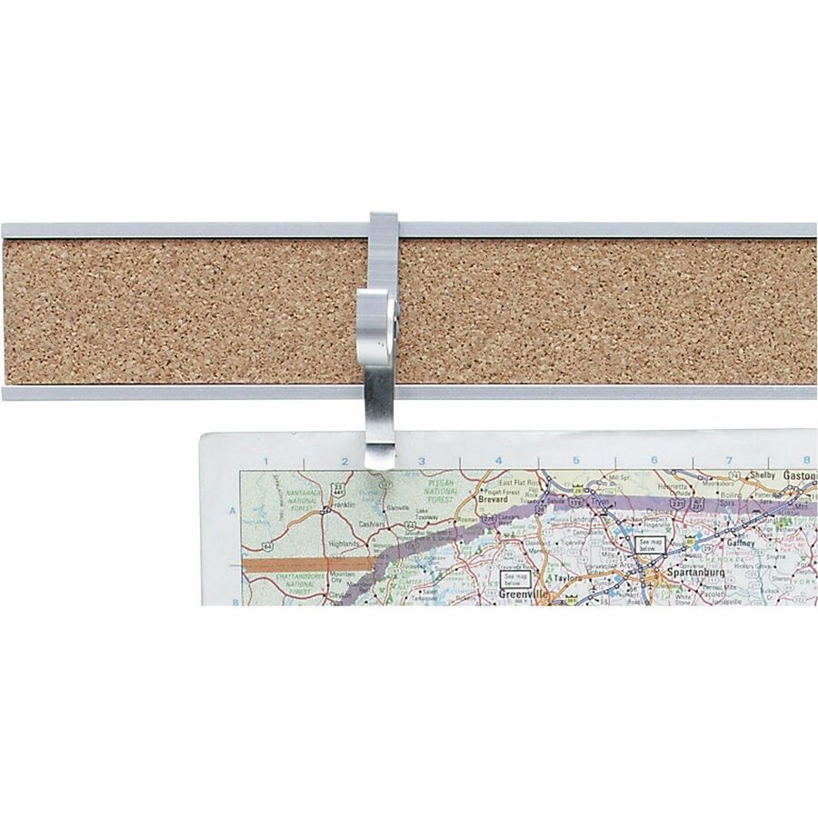 Image of Advantus Map Rail, 2"x8', Satin Aluminum
