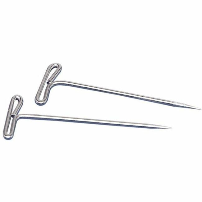 Image of GEM® "T" Pins, 2" Length, 9/16" Head Width, 100/BX, Silver