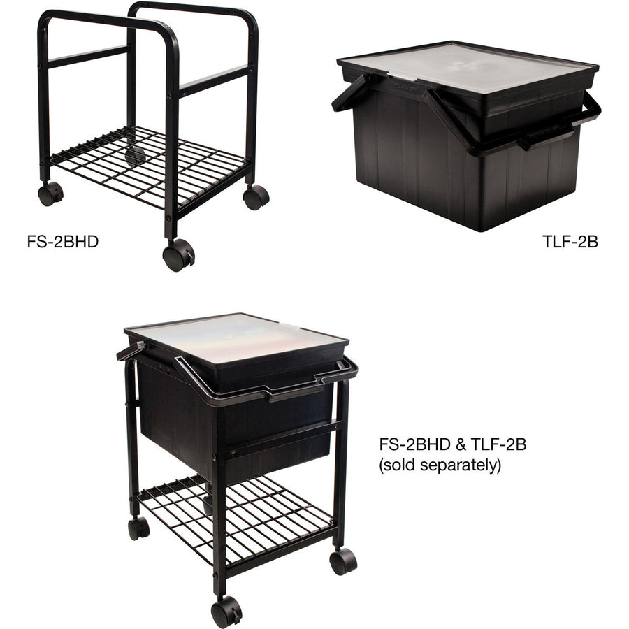 Image of Advantus Heavy-Duty File Shuttle, Metal, 1 Shelf, 17.13" x 14.25" x 20", Black