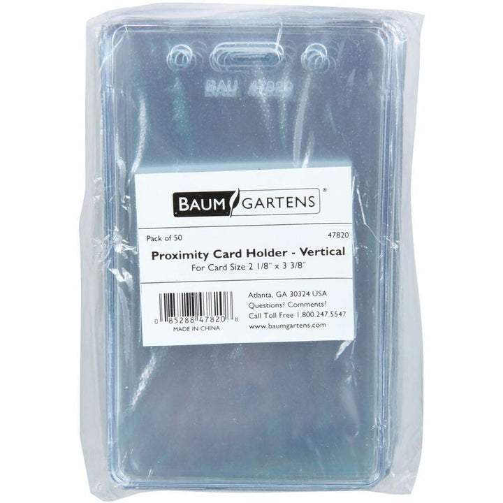 Image of SICURIX® Sicurix Proximity Badge Holder, Vertical, 2 1/2w X 4 1/2h, Clear, 50/pack