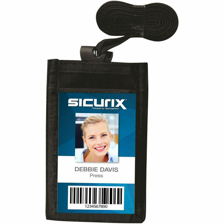 Image of SICURIX® Sicurix Id Neck Pouch, Vertical, 3 X 4 3/4, Black