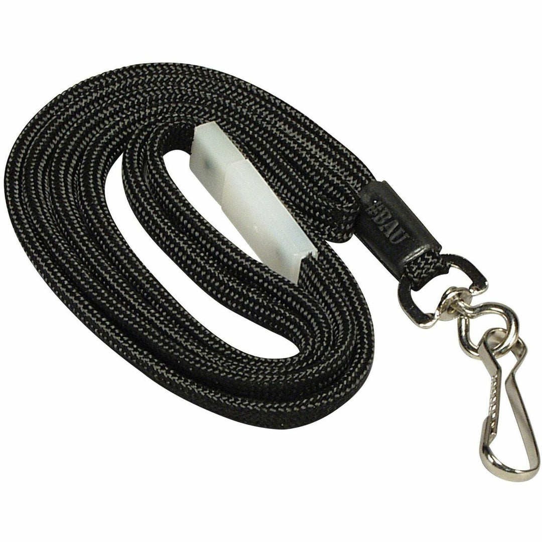 Image of SICURIX® Safety Breakaway Lanyard, Metal Hook Fastener, 36" Long, Black