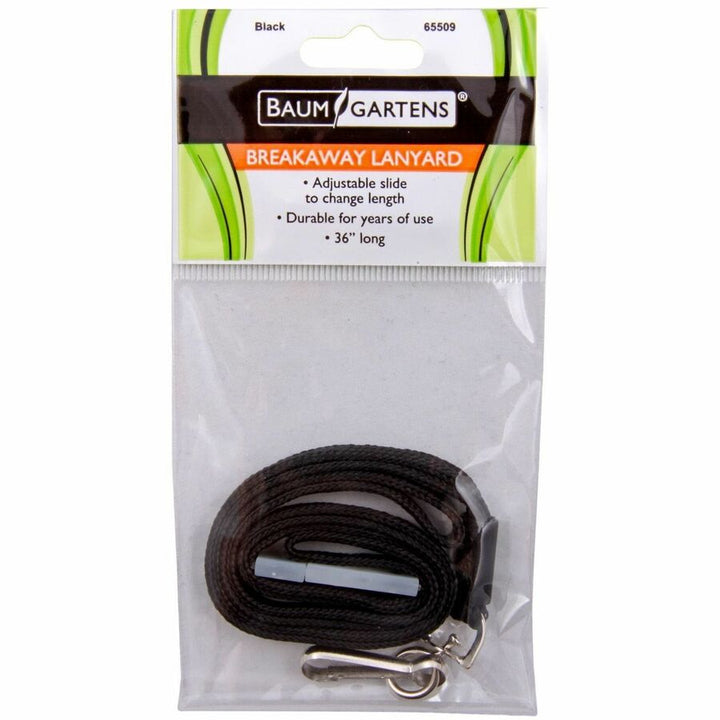 Image of SICURIX® Safety Breakaway Lanyard, Metal Hook Fastener, 36" Long, Black