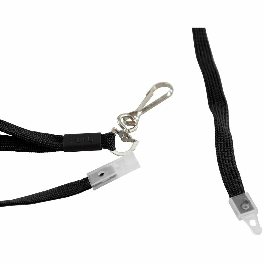 Image of SICURIX® Safety Breakaway Lanyard, Metal Hook Fastener, 36" Long, Black