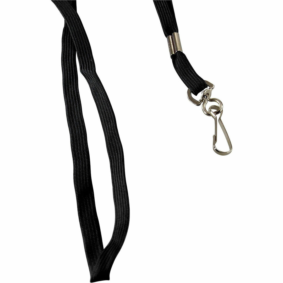 Image of SICURIX 65619 Shoelace-style Flat Hook Lanyard, Hook Attachment, 36" Length, Black, Metal, 100 / Box