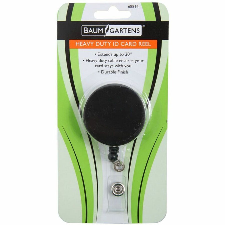 Image of SICURIX® Heavy Duty Id Card Reel, 30" Extension, Black/chrome