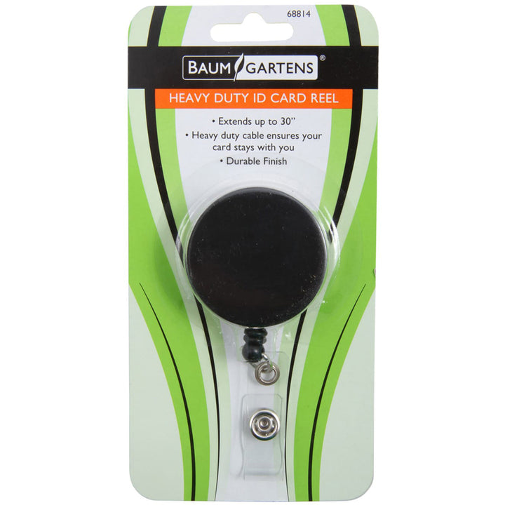Image of SICURIX® Heavy Duty Id Card Reel, 30" Extension, Black/chrome