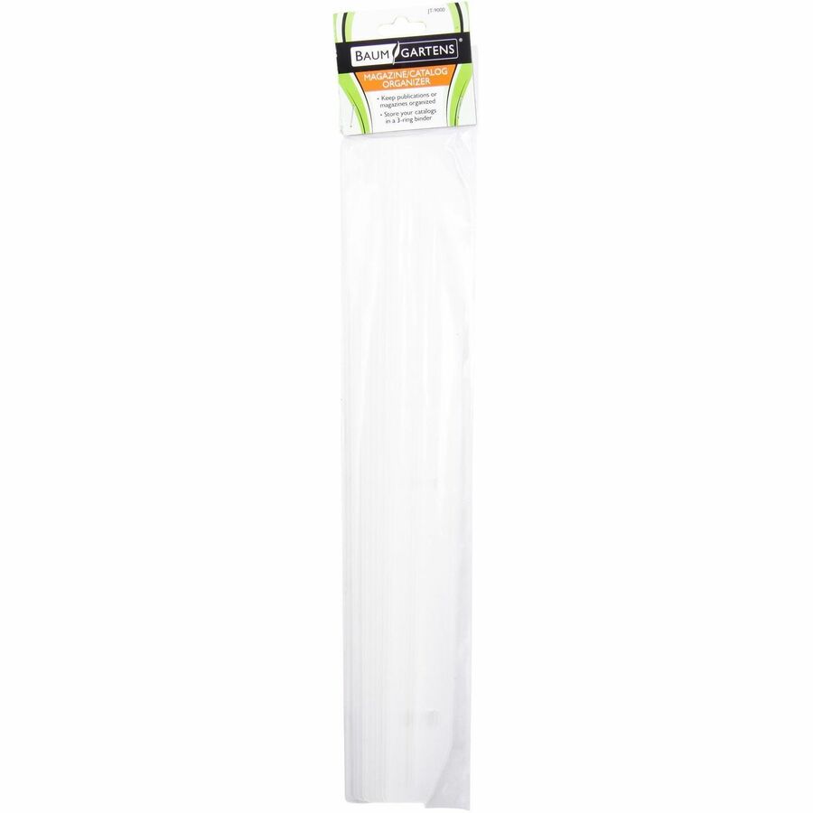 Image of Baumgartens® Catalog/Magazine Organizer Strips,3 Ring,11-5/8"L,12/PK,CL