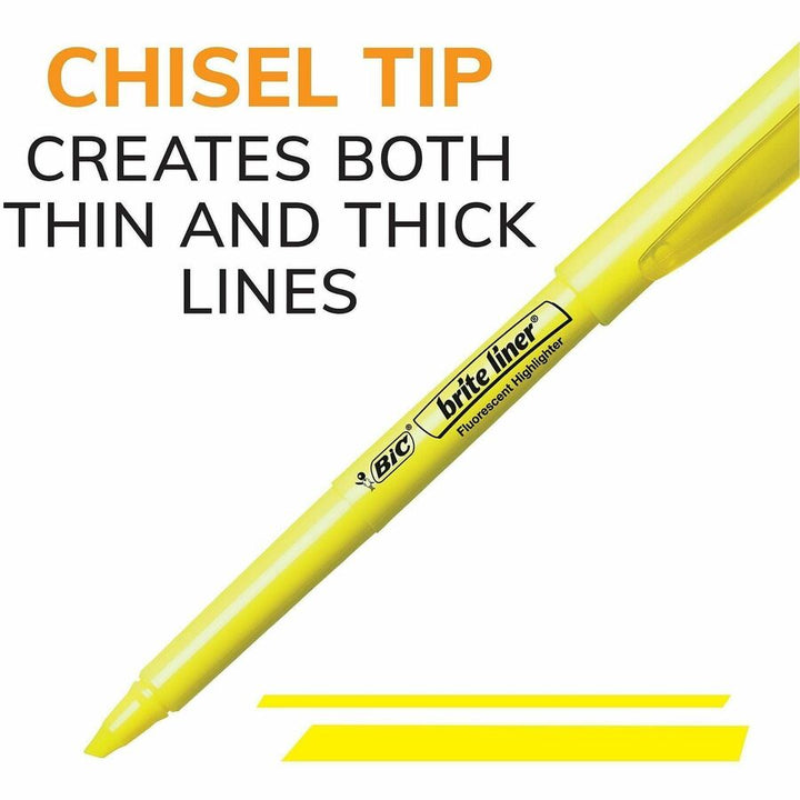 Image of BIC BL11-AST Brite Liner Highlighter, Assorted, Fluorescent Assorted Ink, 12 / Box