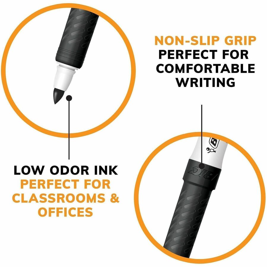 Image of BIC® Intensity Low Odor Fine Point Dry Erase Marker, Fine Bullet Tip, Blue, Dozen