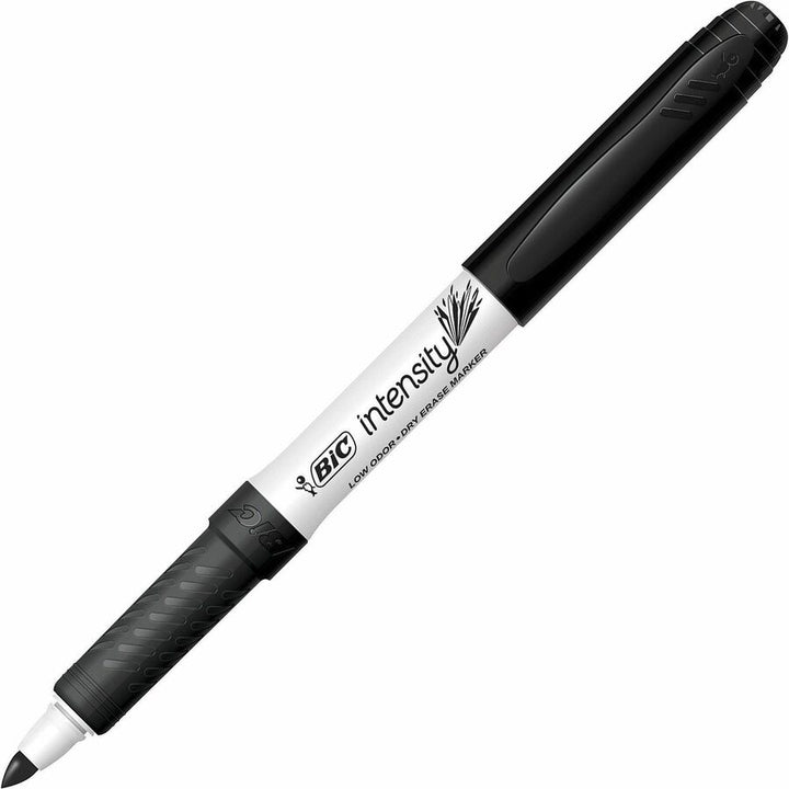Image of BIC® Intensity Low Odor Fine Point Dry Erase Marker, Fine Bullet Tip, Black, Dozen