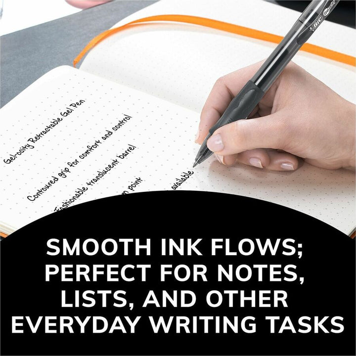 Image of BIC® Gel Pen, Retractable, 0.7mm Point, 2/PK, Black