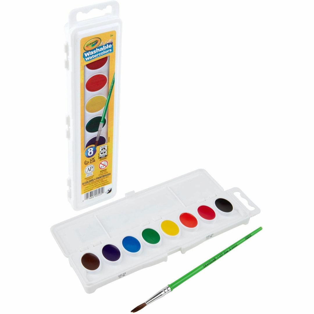 Image of Crayola 53-0525 Washable Watercolors Set, 8 Color(s), Assorted, 2.90 oz, Washable, 1 Set