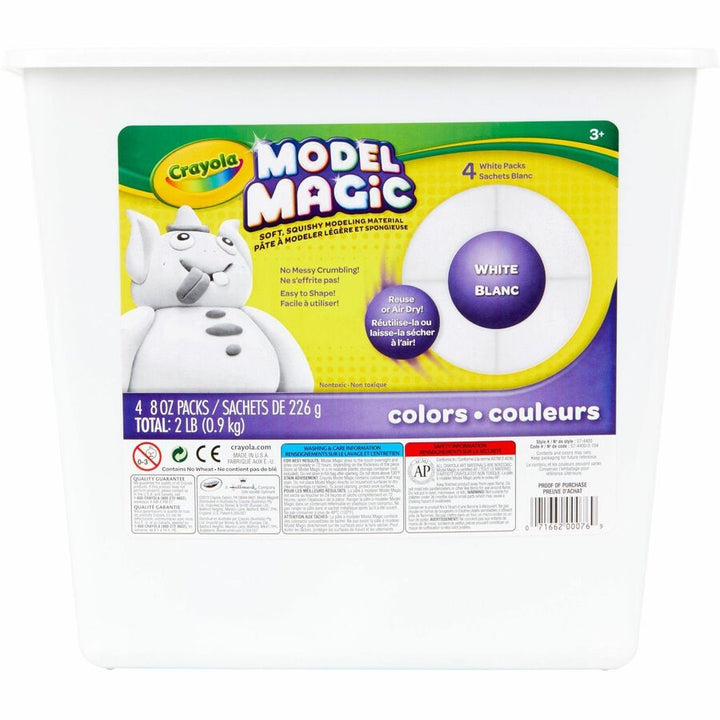 Image of Crayola 57-4400 Model Magic Modeling Clay, Clay Craft, 8.50" H x 8.50" W x 5.50" Depth, White, 1 Box