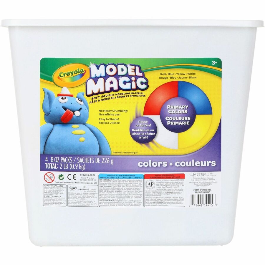 Image of Crayola 57-4415 Model Magic Modeling Material, Clay Craft, 8.50" H x 8.50" W x 5.50" Depth, Assorted, 1 Box