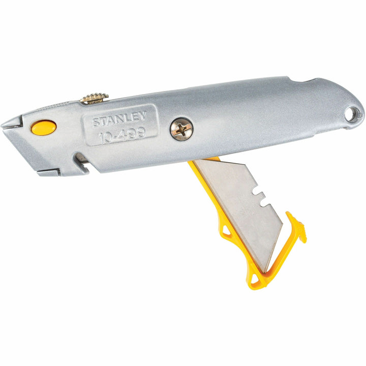 Image of Stanley® Quick-Change Utility Knife with Twine Cutter and (3) Retractable Blades, 6" Metal Handle, Gray