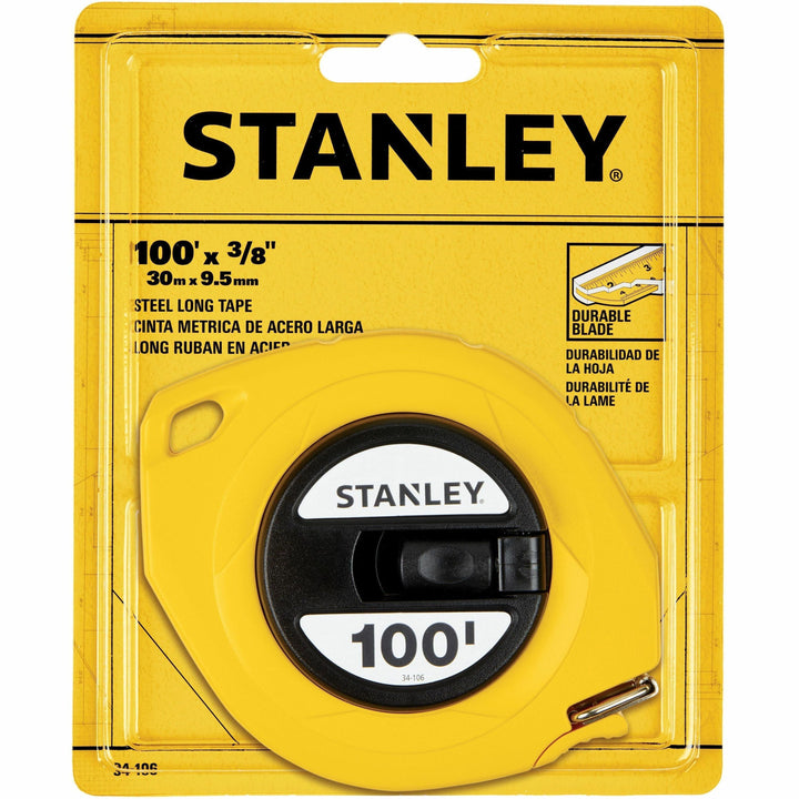 Image of Stanley® Long Tape Measure, 1/8" Graduations, 100 ft, Yellow