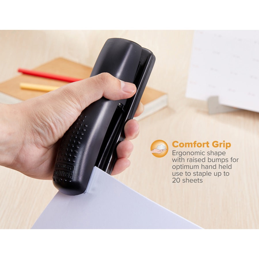 Image of Bostitch® Ergonomic Desktop Stapler, 20-Sheet Capacity, Black