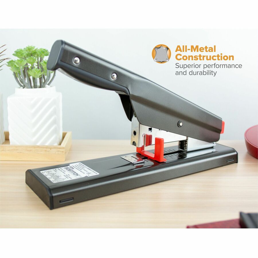 Image of Bostitch® Antimicrobial 130-Sheet Heavy-Duty Stapler, 130-Sheet Capacity, Black
