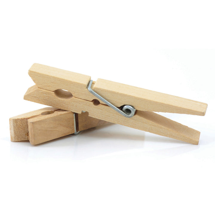 Image of Creativity Street 3658-01 Natural Spring Clothespins, 3.4" Length, Natural, Wood, 50 / Pack