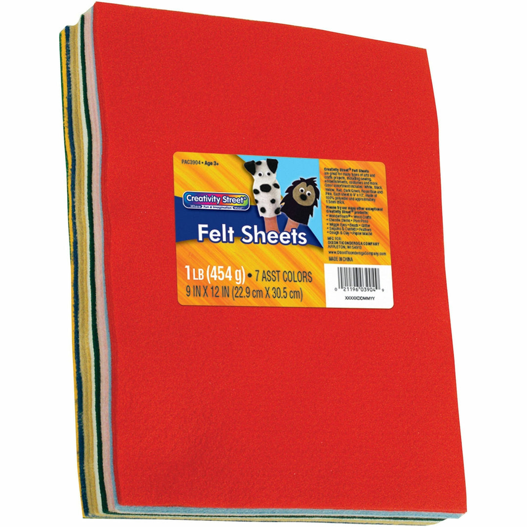 Image of Creativity Street 3904 One Pound Felt Sheets, 30 Piece(s), 9" W x 12" Length, Assorted, 1 Pack