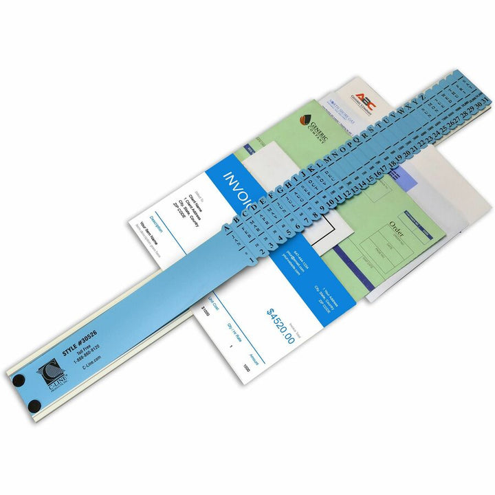 Image of C-Line® Plastic Indexed Sorter, 31 Dividers, Alpha/Numeric/Month/Date/Day Index, Letter Size, Blue Frame