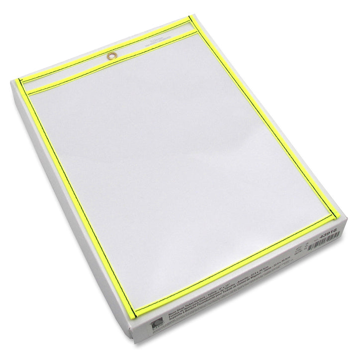 Image of C-Line® Shop Ticket Holder, 9"x12", Metal Eyelet, Neon Yellow