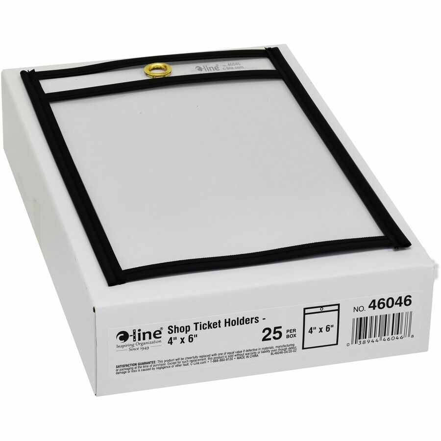Image of C-Line® Shop Ticket Holder, Stitched, 4"x6", 25/BX, Clear Vinyl