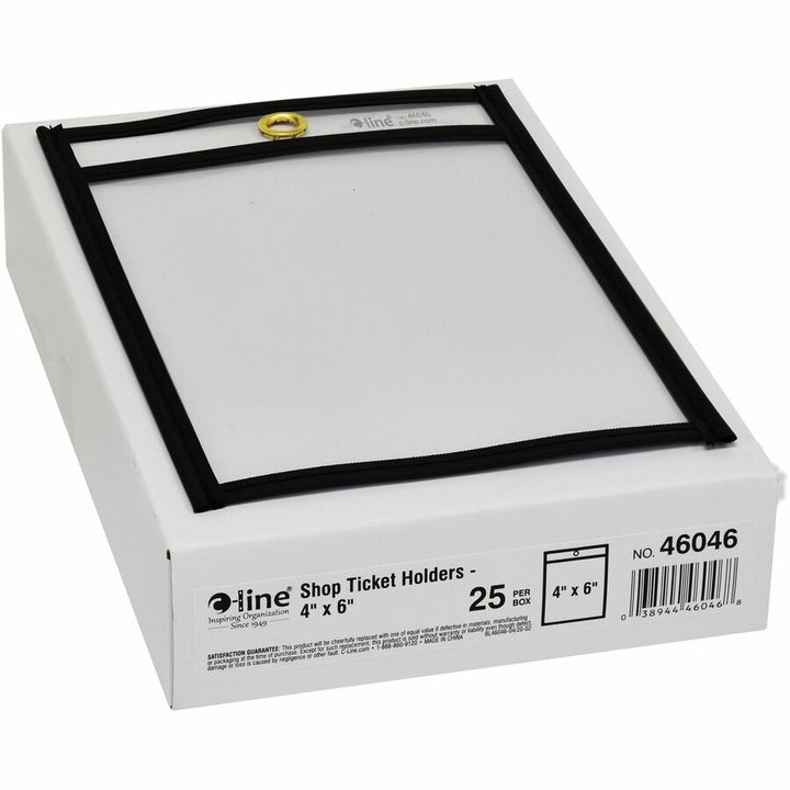 Image of C-Line® Shop Ticket Holder, Stitched, 4"x6", 25/BX, Clear Vinyl
