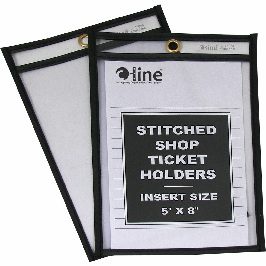 Image of C-Line® Shop Ticket Holders, Stitched, Both Sides Clear, 25 Sheets, 5 X 8, 25/box