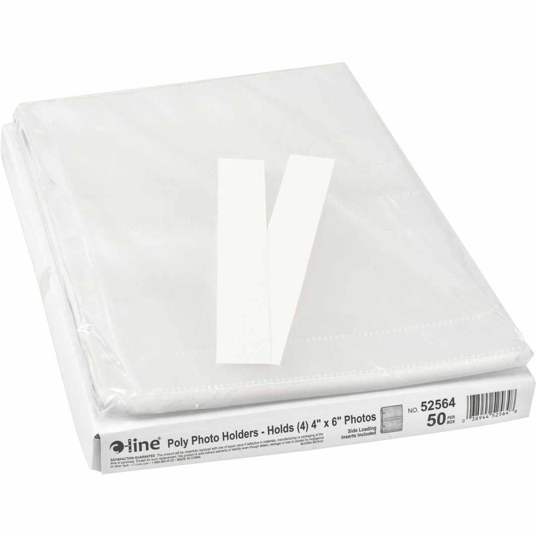 Image of C-Line® Photo Holders, Side Load, Holds 4 Photos, 4"x6", 50/BX, CL