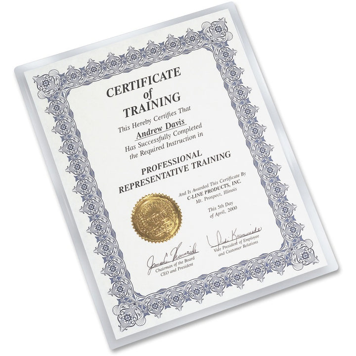 Image of C-Line® Quick Cover Laminating Pockets, 12 Mil, 9.13" X 11.5", Gloss Clear, 25/box