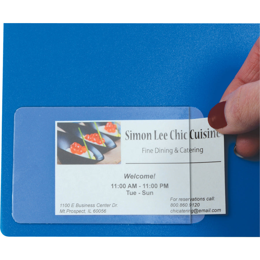 Image of C-Line® Self-Adhesive Business Card Holders, Side Load, 2 x 3.5, Clear, 10/Pack