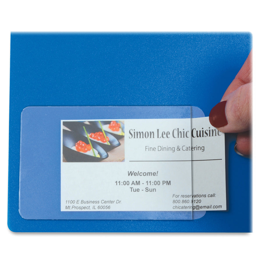 Image of C-Line® Self-Adhesive Business Card Holders, Side Load, 2 x 3.5, Clear, 10/Pack
